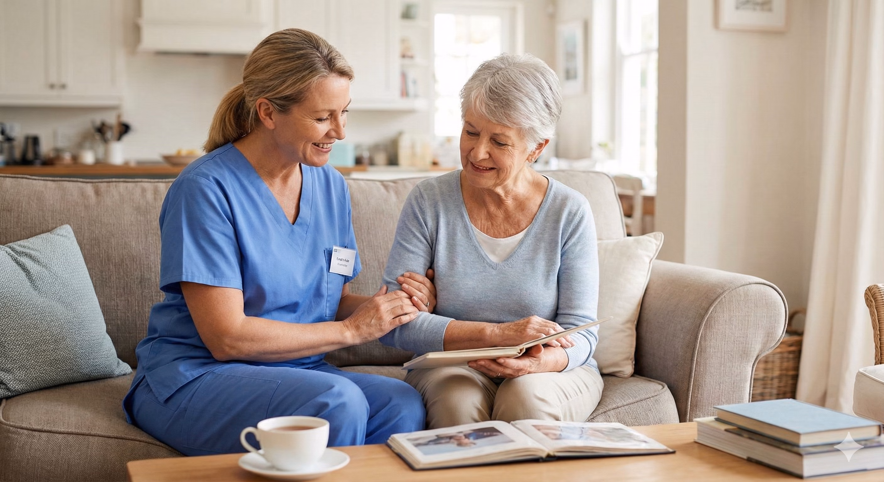 Care aide providing in-home support